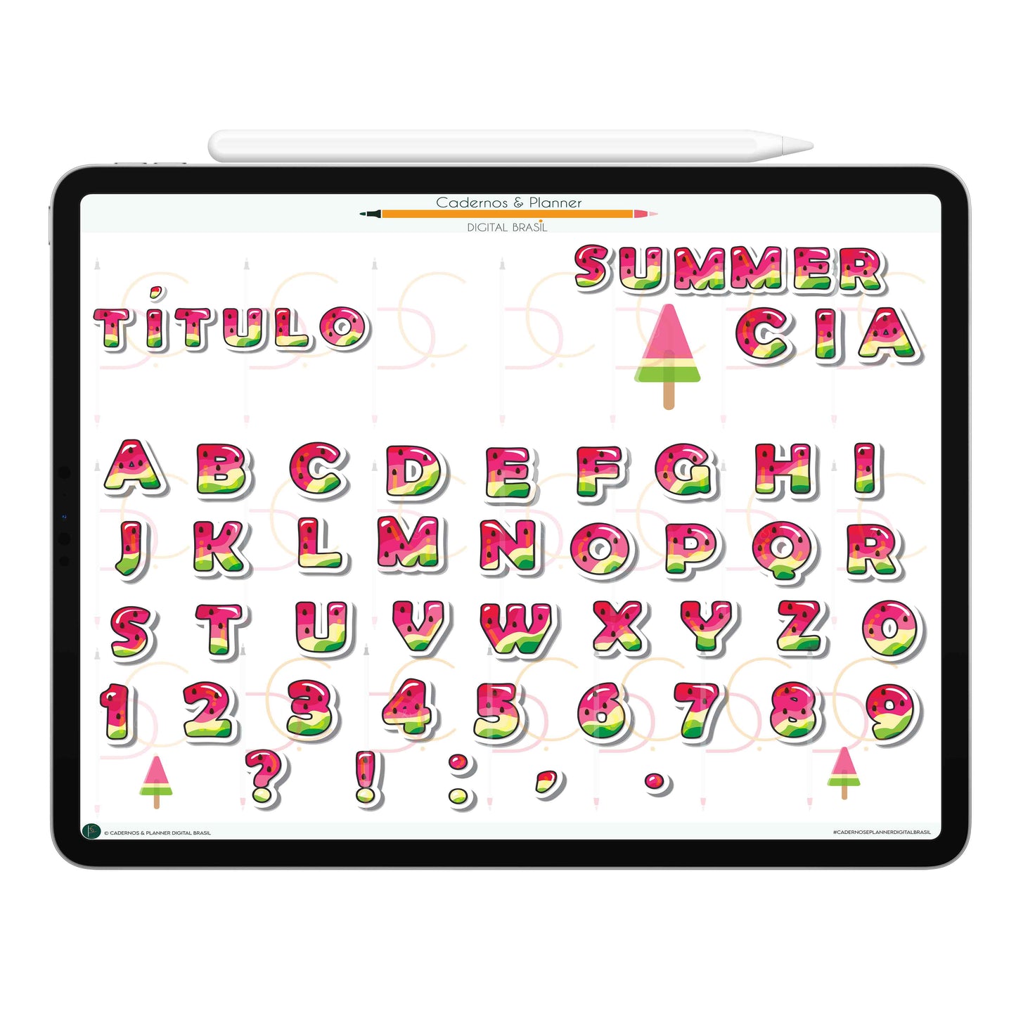 Stickers Títulos Bonitos Adesivos Digital Tipografia • Caderno Digital, Planner Digital, Mapa Mental Digital, Produto Sustentável, Um Produto Digital = Uma árvore plantada