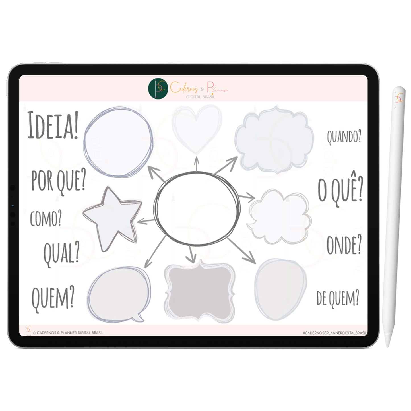 Adesivos Stickers Digital Mapa Mental Céu Noturno • iPad Tablet • GoodNotes Noteshelf