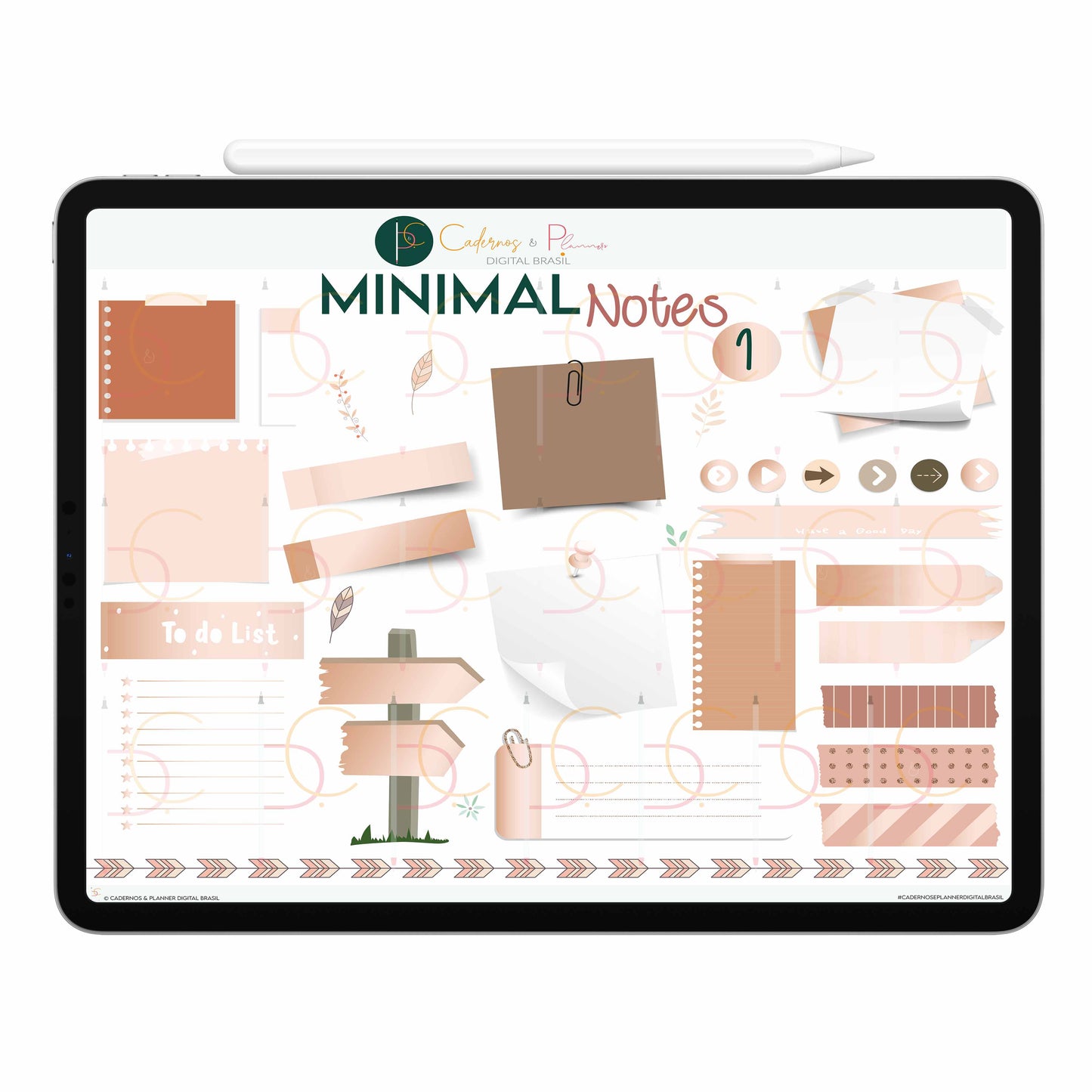 Adesivos Stickers Digital Minimal Notes ' Anotações Adesivas • Planner Digital Caderno Digital • iPad Tablet • GoodNotes Noteshelf