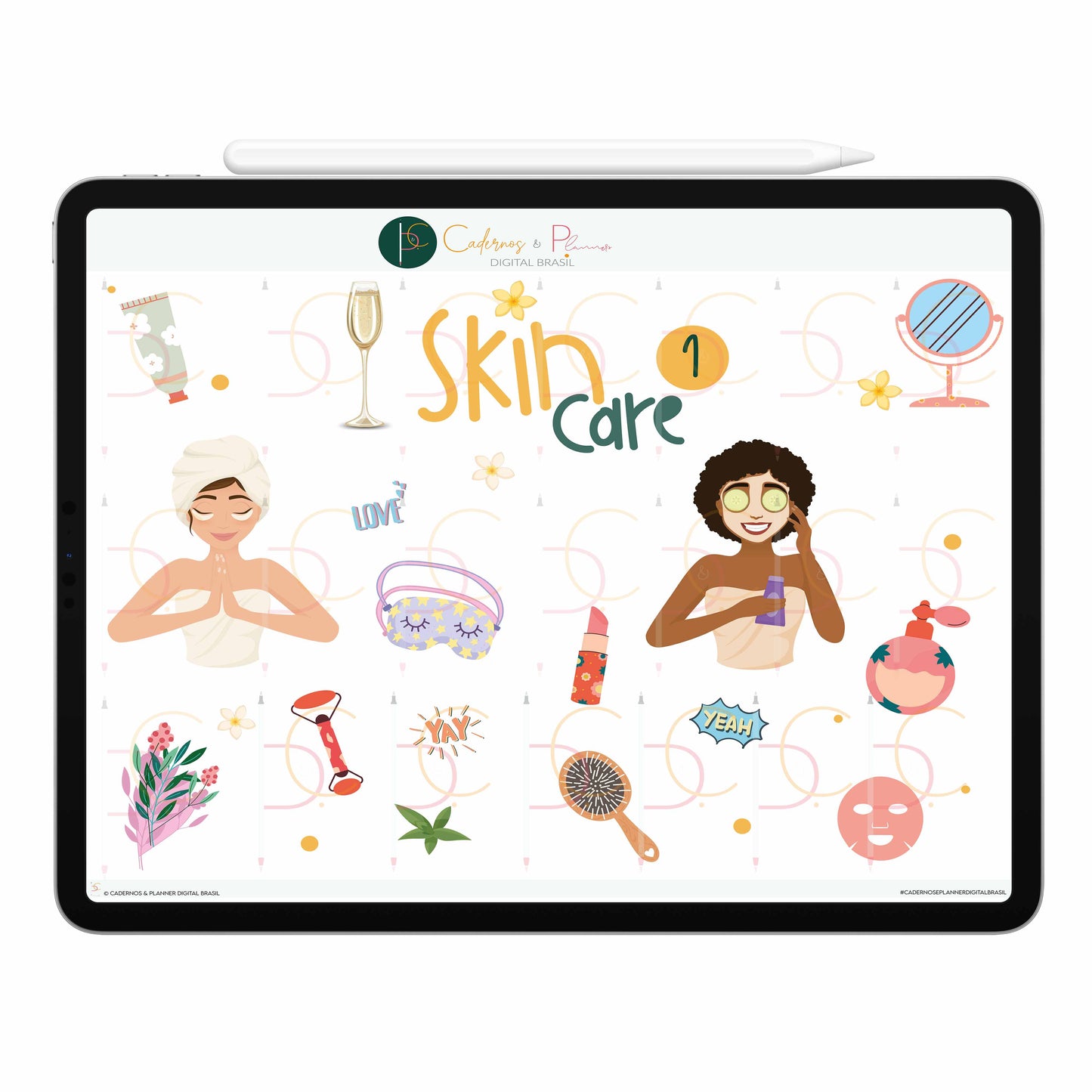 Adesivos Stickers Digital Skin Care, Cuidado com a Pele, Autocuidado • Planner Digital Caderno Digital • iPad Tablet • GoodNotes NoteshelfAdesivos Stickers Digital Skin Care, Cuidado com a Pele, Self-Care • iPad Tablet • Download instantâneo • 100% Sustentável