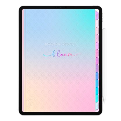 Agenda Digital Bloom Permanente Não Datada para Tablet e iPad, ideal para Empreendedoras, Profissionais, Autônomas, Profissionais Liberais, Profissional Corporativa. 