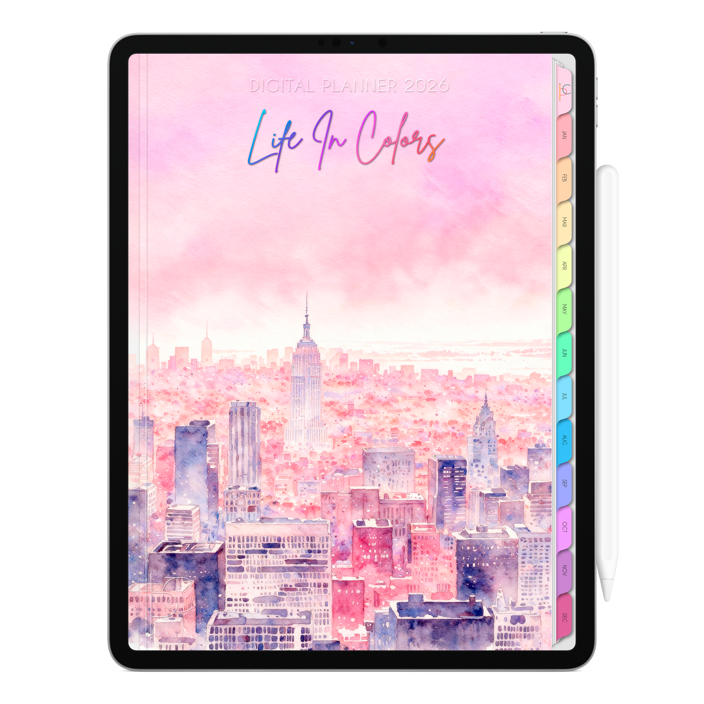 Digital Planner 2026 Vertical Life In Colors City of Enchantment ENG • For iPad and Android Tablet • Immediate Download