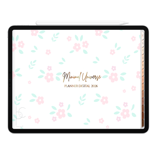 Planner Digital 2026 Horizontal Minimal Universe Aurora Etérea pt-BR • Para iPad e Tablet Android • Download Imediato