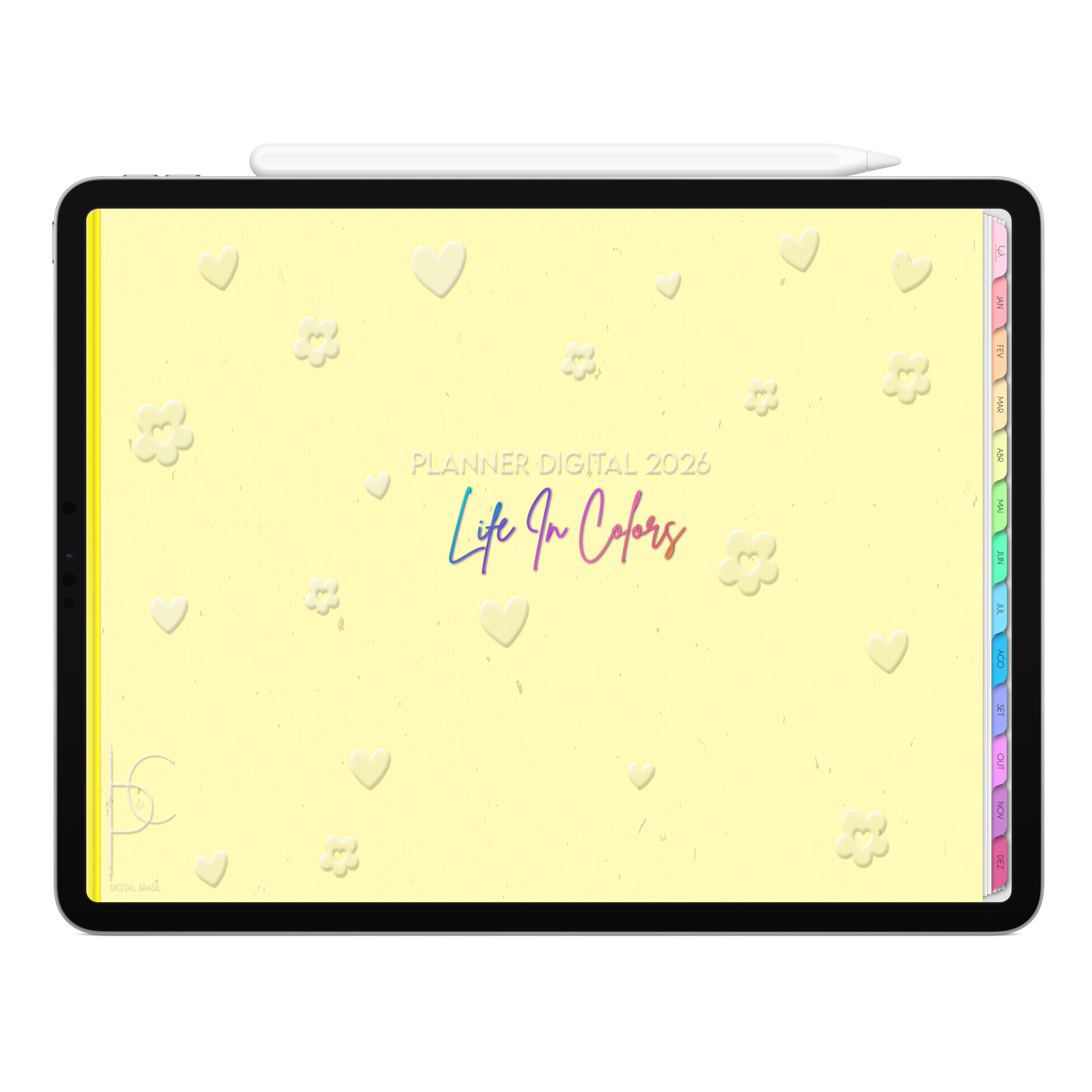 Planner Digital 2026 Horizontal Life In Colors Serenidade Ativa pt-BR • Para iPad e Tablet Android • Download Imediato