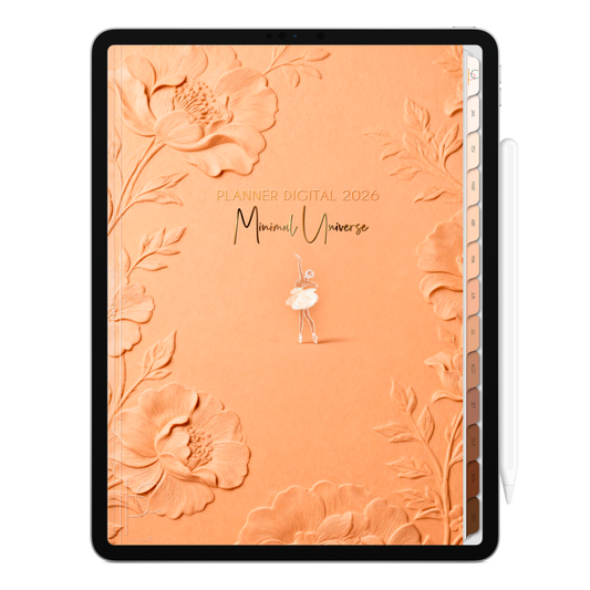 Planner Digital 2026 Vertical Minimal Universe Renascimento Floral pt-BR • Para iPad e Tablet Android • Download Imediato
