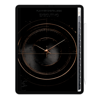 Planner Digital 2026 Vertical Executivo Tempo Rei pt-BR • Para iPad e Tablet Android • Download Imediato