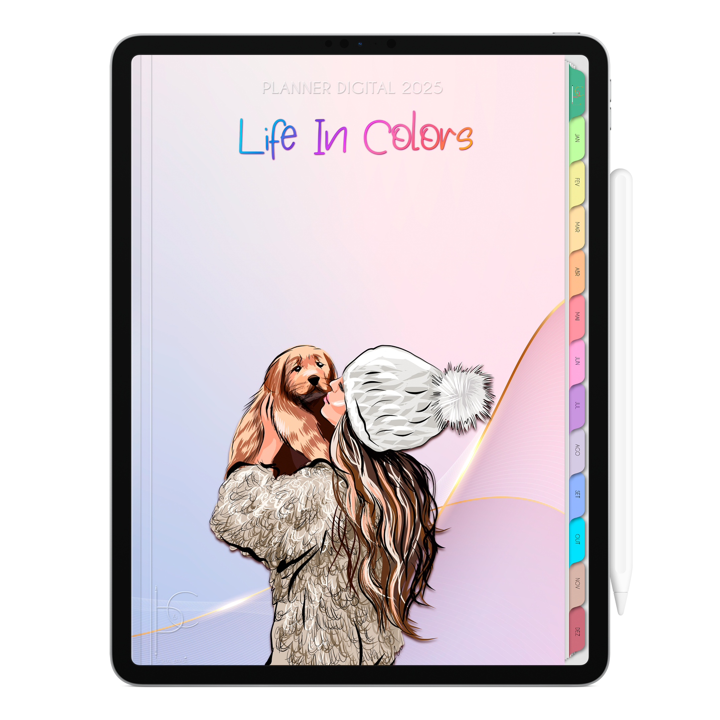 Planner Digital Vertical Life In Colors 2025 Amor Recíprocro pt-BR • Para iPad e Tablet Android • Download Imediato