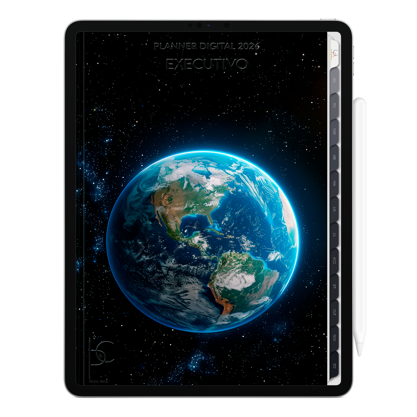 Planner Digital 2026 Vertical Executivo Madre Terra pt-BR • Para iPad e Tablet Android • Download Imediato
