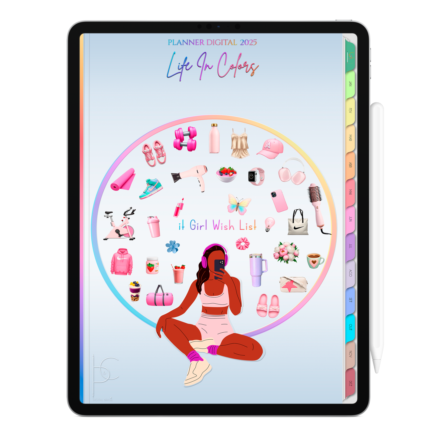 Planner Digital Vertical Life In Colors 2025 Meu Amor Maior pt-BR • Para iPad e Tablet Android • Download Imediato