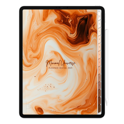 Planner Digital Vertical Minimal Universe 2025 Cappuccino pt-BR • Para iPad e Tablet Android • Download Imediato