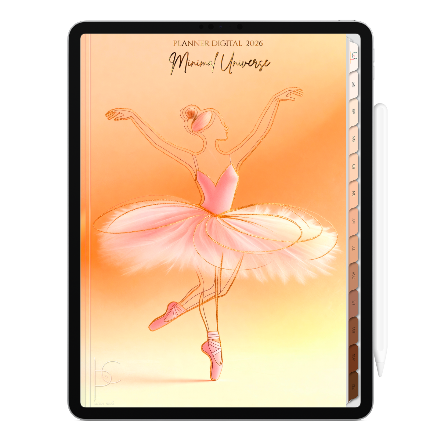 Planner Digital 2026 Vertical Minimal Universe Esplêndida Alma pt-BR • Para iPad e Tablet Android • Download Imediato