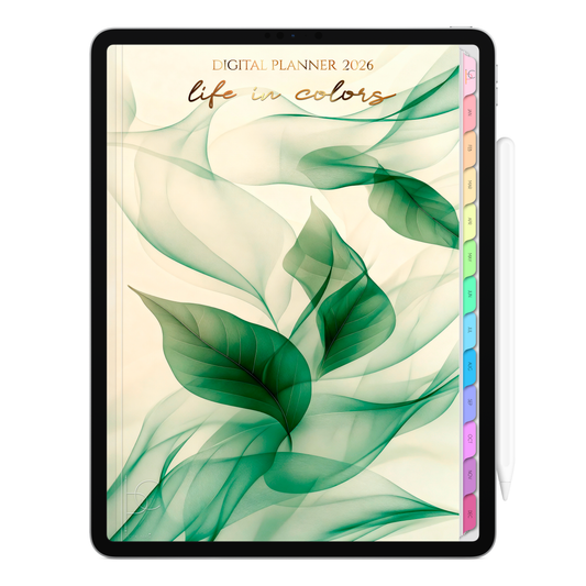 Digital Planner 2026 Vertical Life In Colors Serene Breeze ENG • For iPad and Android Tablet • Immediate Download