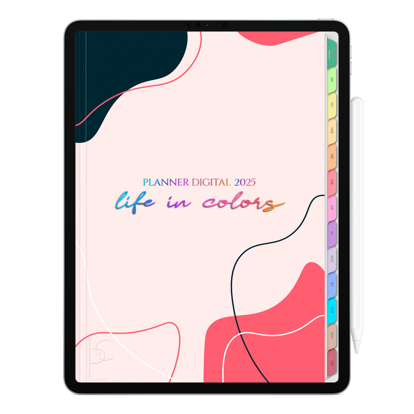 Planner Digital Vertical Life In Colors 2025 Dimensão da Alma pt-BR • Para iPad e Tablet Android • Download Imediato