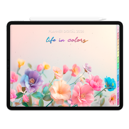 Planner Digital 2026 Horizontal Life In Colors Plenitude Serena pt-BR • Para iPad e Tablet Android • Download Imediato