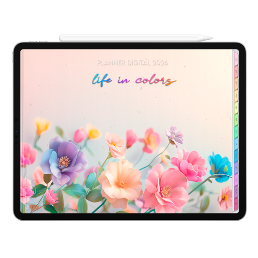 Planner Digital 2026 Horizontal Life In Colors Plenitude Serena pt-BR • Para iPad e Tablet Android • Download Imediato