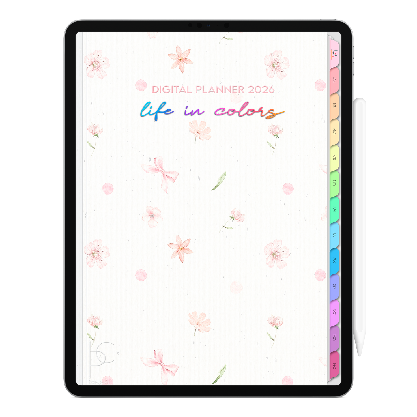 Digital Planner 2026 Vertical Life In Colors Feminine Delicacy ENG • For iPad and Android Tablet • Immediate Download