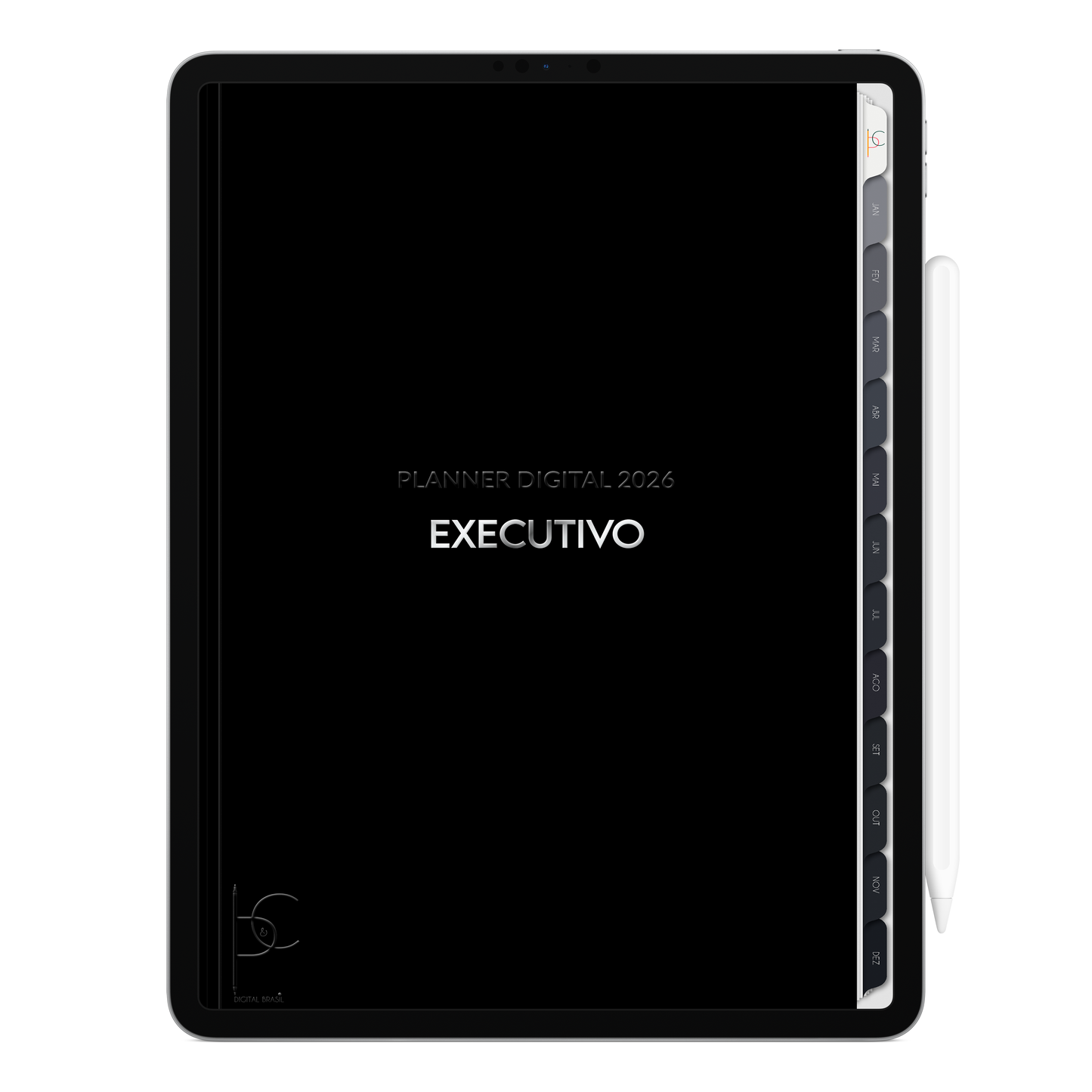 Planner Digital 2026 Vertical Executivo Vigor Ativo pt-BR • Para iPad e Tablet Android • Download Imediato