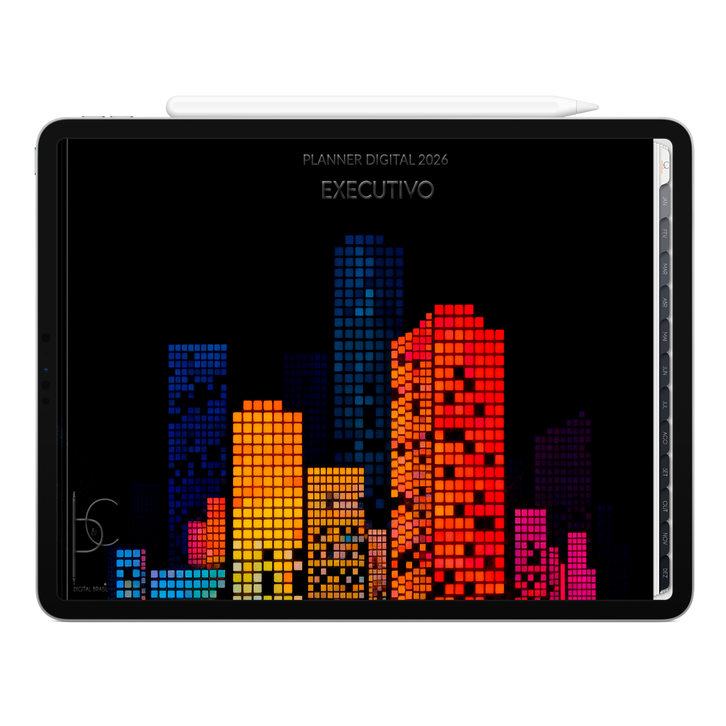 Planner Digital 2026 Horizontal Executivo Pilar de Potência pt-BR • Para iPad e Tablet Android • Download Imediato