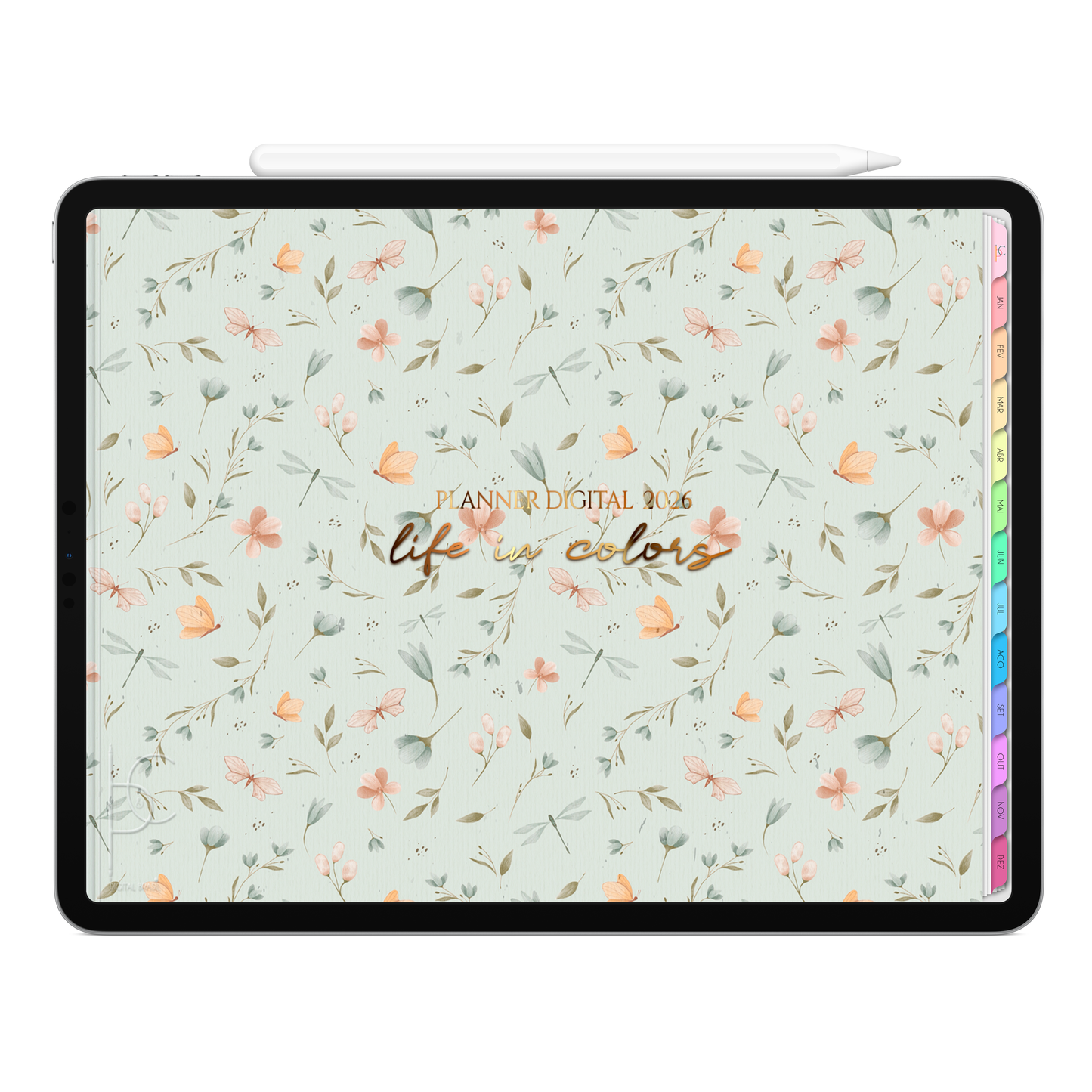 Planner Digital 2026 Horizontal Life In Colors Jardim da Alma pt-BR • Para iPad e Tablet Android • Download Imediato