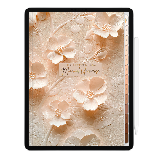 Planner Digital 2026 Vertical Minimal Universe Pétalas da Aurora pt-BR • Para iPad e Tablet Android • Download Imediato