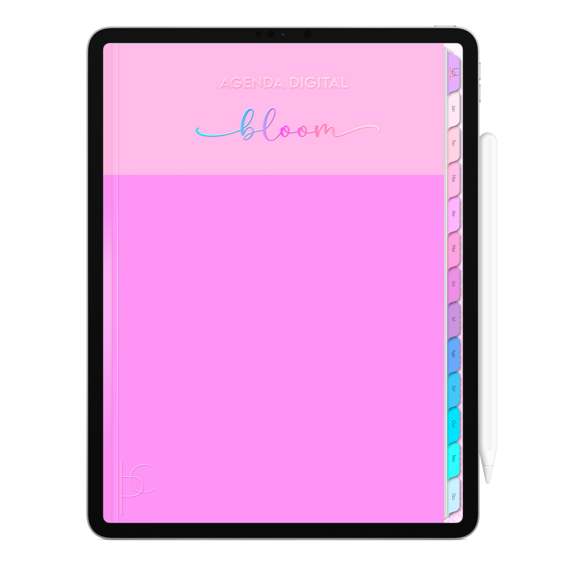 Agenda Digital Bloom Permanente Não Datada para Tablet e iPad, ideal para Empreendedoras, Profissionais, Autônomas, Profissionais Liberais, Profissional Corporativa. 