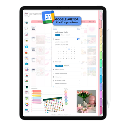 Planner Digital 2026 Vertical Life In Colors Majestade Serena pt-BR • Para iPad e Tablet Android • Download Imediato