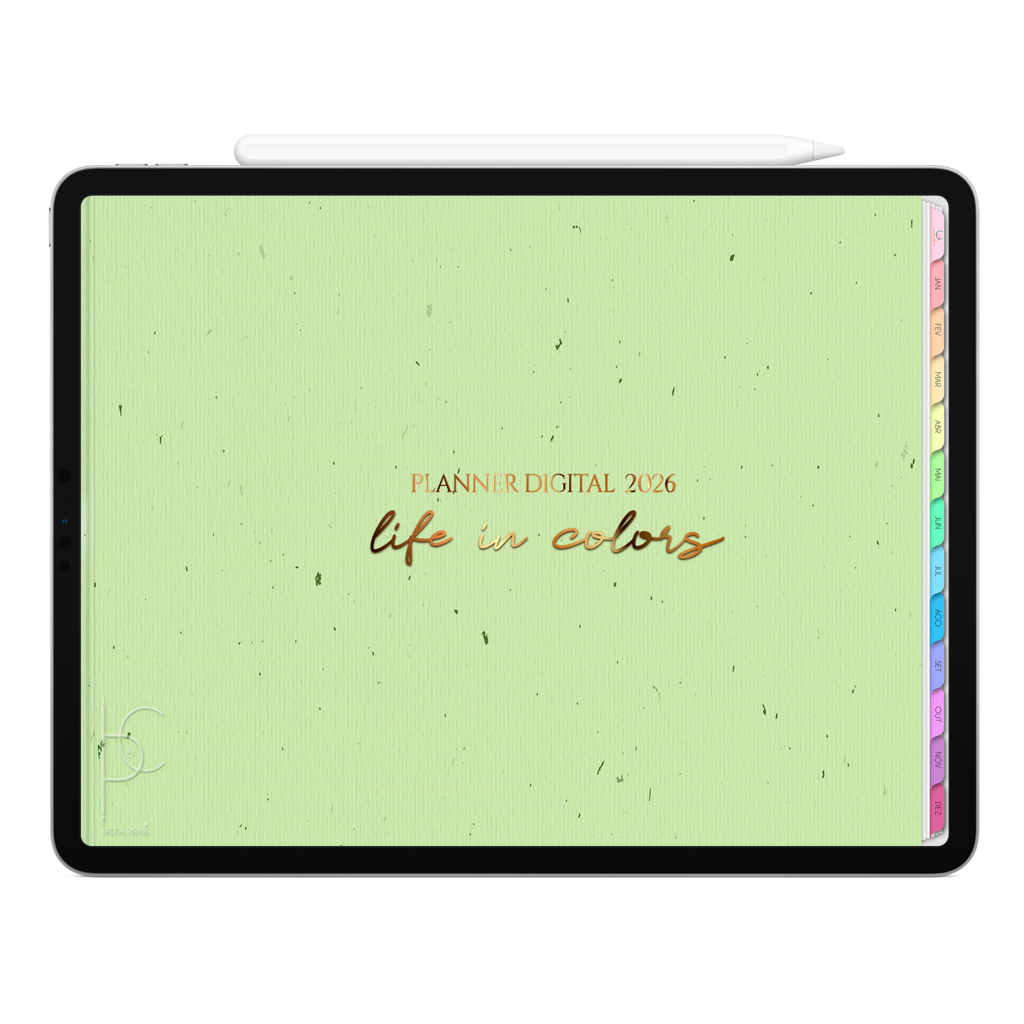Planner Digital 2026 Horizontal Life In Colors Calmaria Dourada pt-BR • Para iPad e Tablet Android • Download Imediato