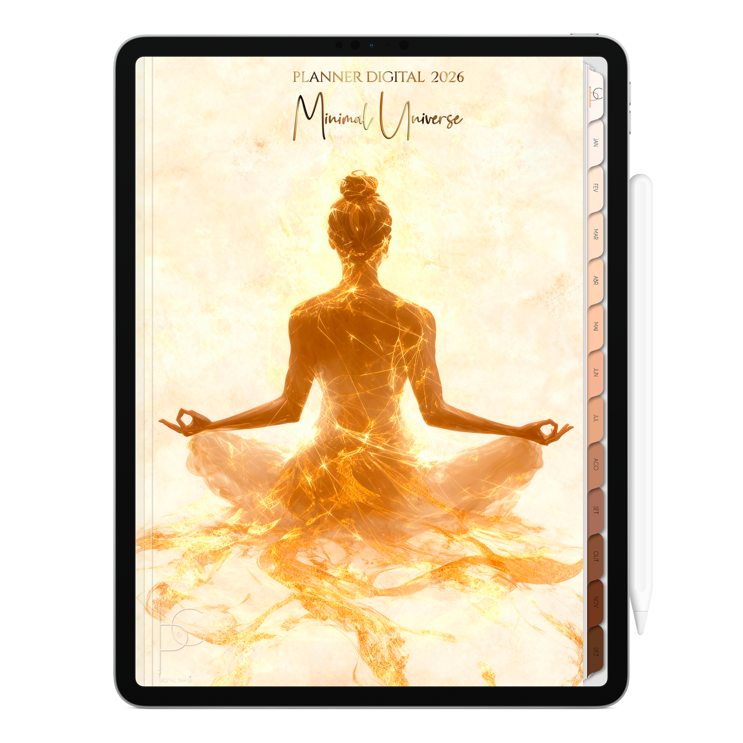 Planner Digital 2026 Vertical Minimal Universe Contemplação pt-BR • Para iPad e Tablet Android • Download Imediato