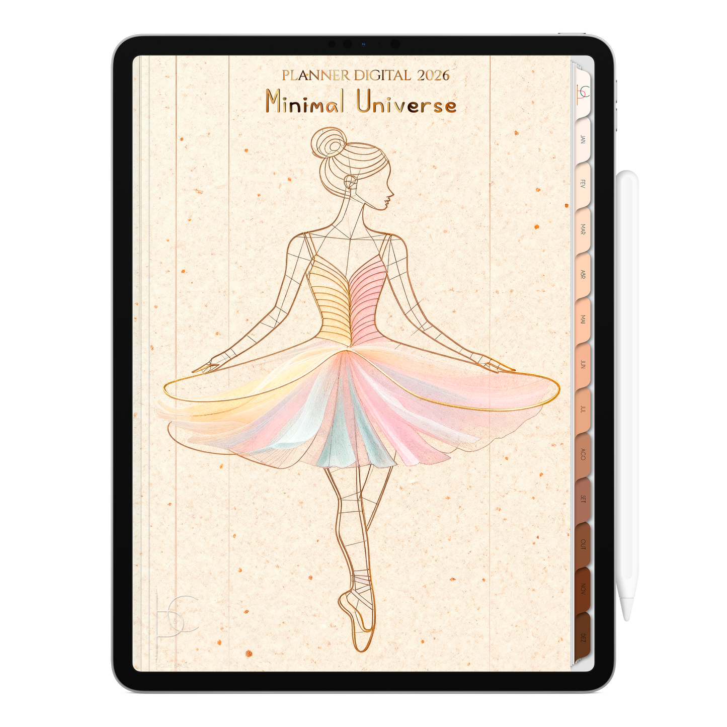 Planner Digital 2026 Vertical Minimal Universe Voo Interior pt-BR • Para iPad e Tablet Android • Download Imediato