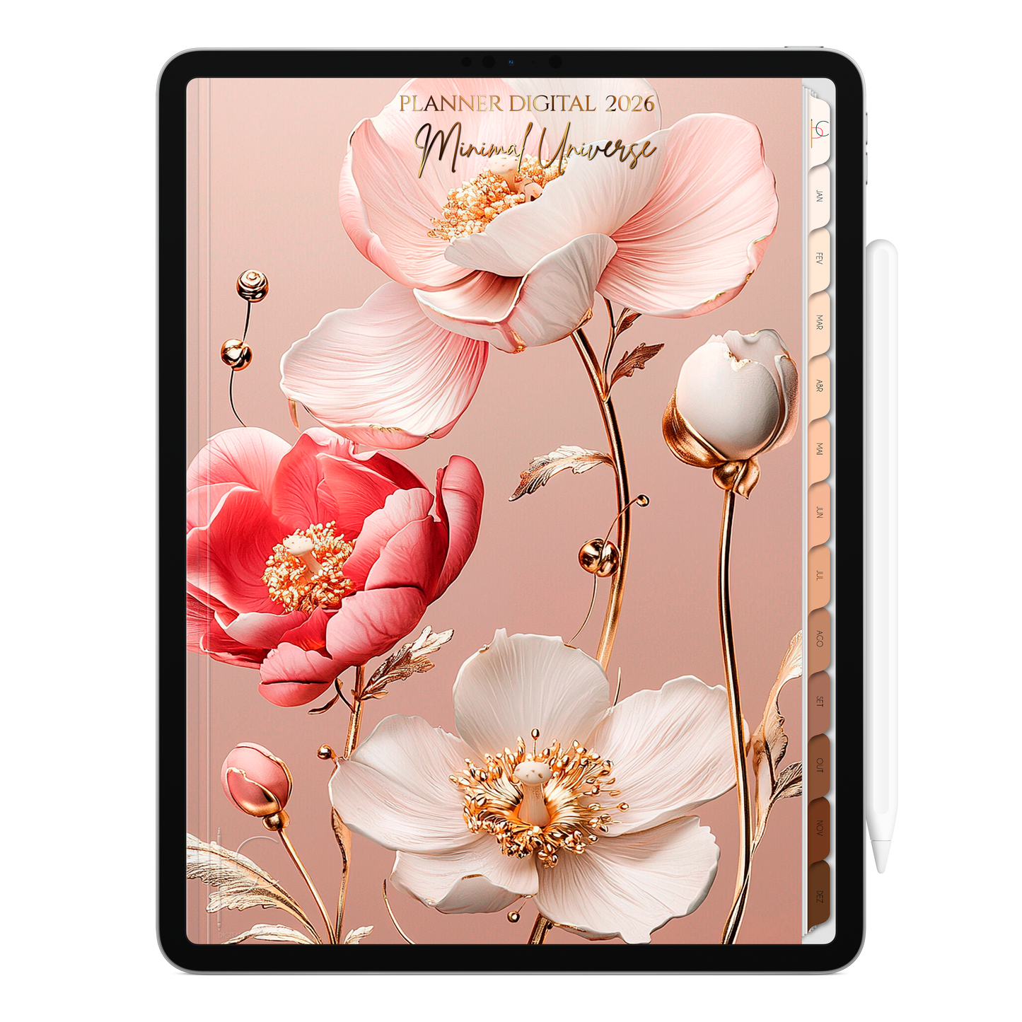 Planner Digital 2026 Vertical Minimal Universe Prosperidade Celeste pt-BR • Para iPad e Tablet Android • Download Imediato
