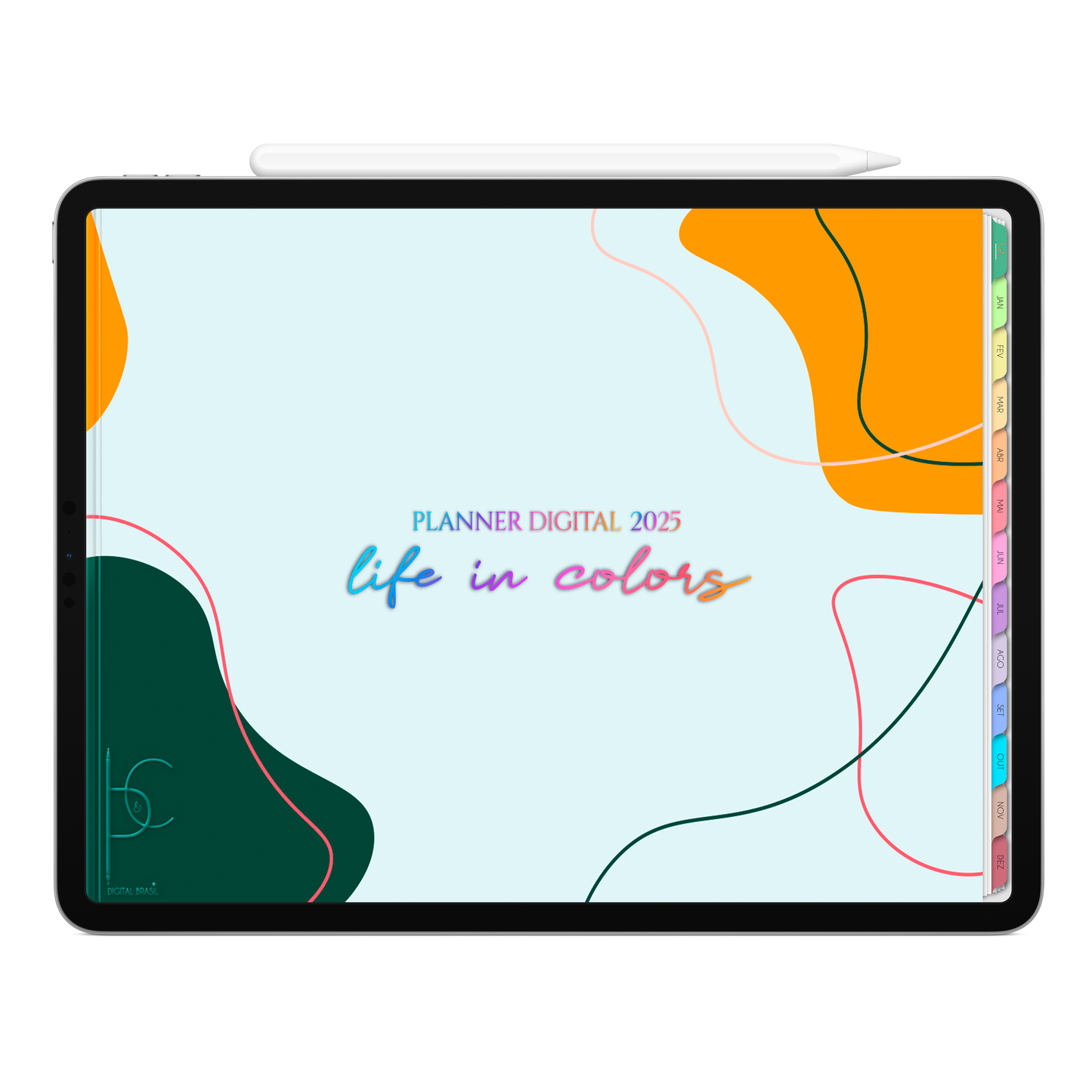 Planner Digital 2025 Horizontal Life In Colors Tons de Sabedoria pt-BR • Para iPad e Tablet Android • Download Imediato