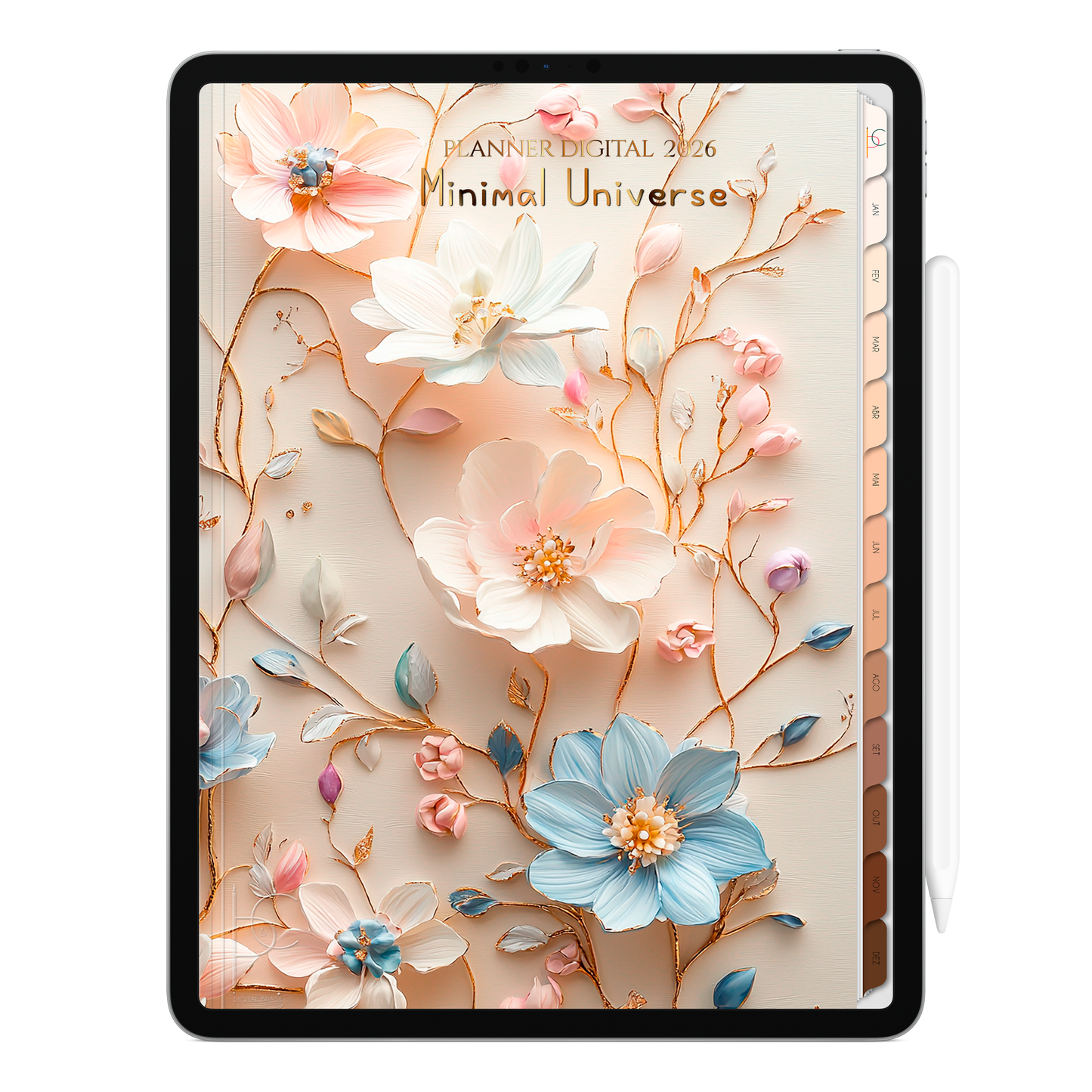 Planner Digital 2026 Vertical Minimal Universe Arte Angelical pt-BR • Para iPad e Tablet Android • Download Imediato