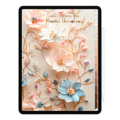 Planner Digital 2026 Vertical Minimal Universe Arte Angelical pt-BR • Para iPad e Tablet Android • Download Imediato