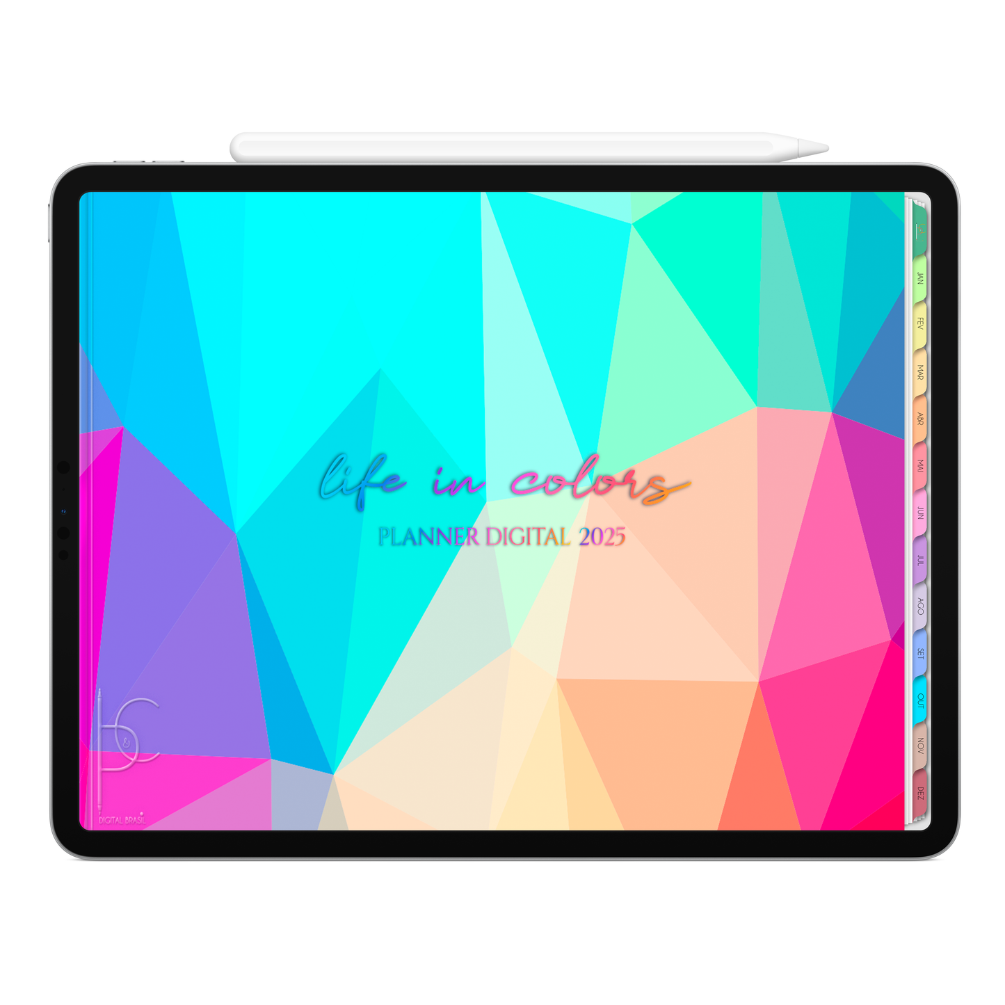 Planner Digital 2025 Horizontal Life In Colors Prisma do Cósmos pt-BR • Para iPad e Tablet Android • Download Imediato