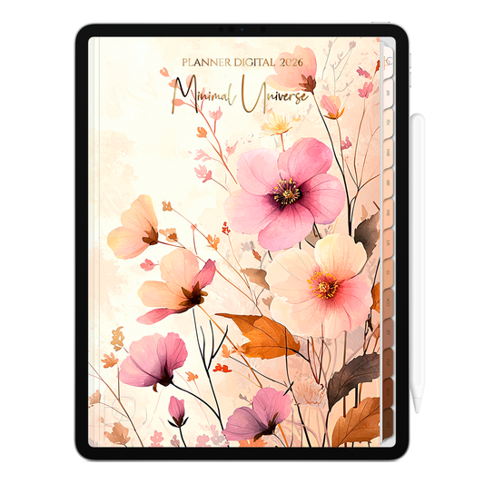 Planner Digital 2026 Vertical Minimal Universe Eco do Infinito pt-BR • Para iPad e Tablet Android • Download Imediato