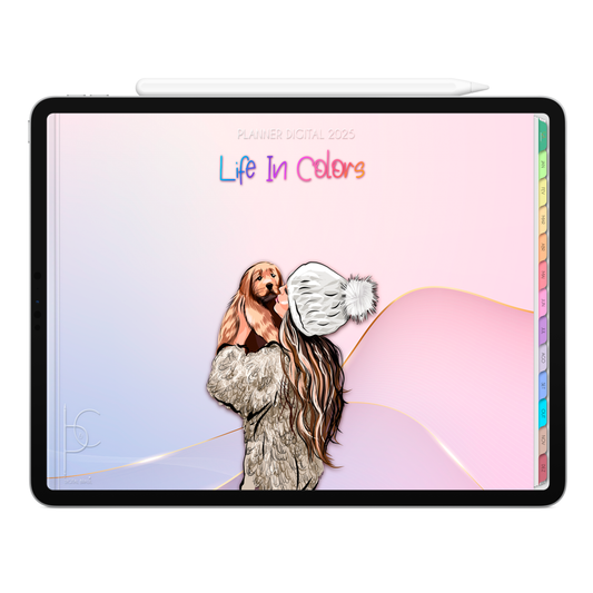 Planner Digital 2025 Horizontal Life In Colors Amor e Afeto pt-BR • Para iPad e Tablet Android • Download Imediato