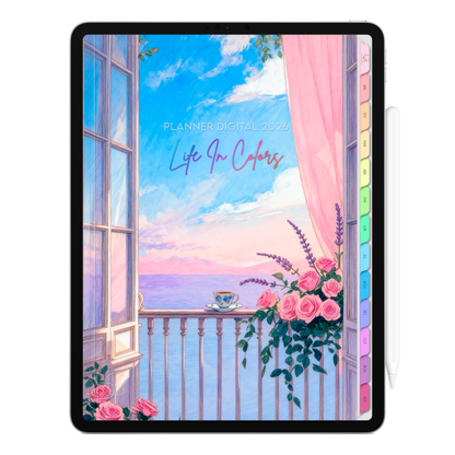 Planner Digital 2026 Vertical Life In Colors Refúgio Mental pt-BR • Para iPad e Tablet Android • Download Imediato