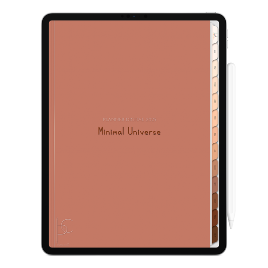 Planner Digital Vertical Minimal Universe 2025 Natural e Belo pt-BR • Para iPad e Tablet Android • Download Imediato