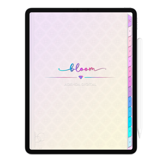 Agenda Digital Permanente Não Datada Bloom Grandeza • Para iPad e Tablet Android • Download Imediato