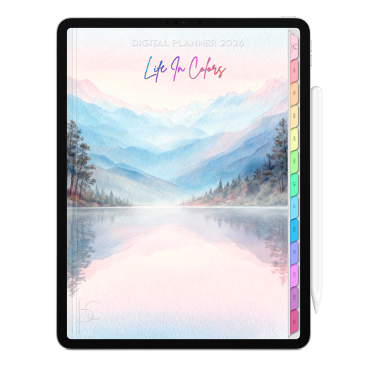 Digital Planner 2026 Vertical Life In Colors Winter Glow ENG • For iPad and Android Tablet • Immediate Download