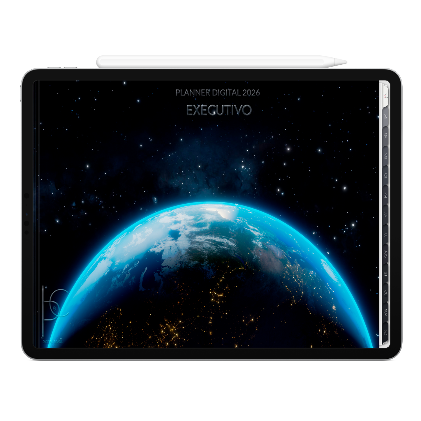 Planner Digital 2026 Horizontal Executivo Grandeza Manifesta pt-BR • Para iPad e Tablet Android • Download Imediato