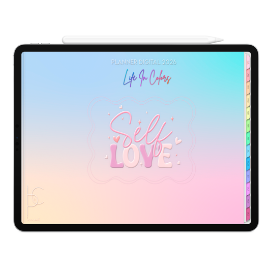 Planner Digital 2026 Horizontal Life In Colors Amor que Transborda pt-BR • Para iPad e Tablet Android • Download Imediato