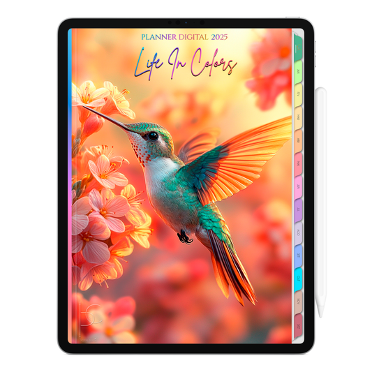 Planner Digital Vertical Life In Colors 2025 Florescer de Cores pt-BR • Para iPad e Tablet Android • Download Imediato