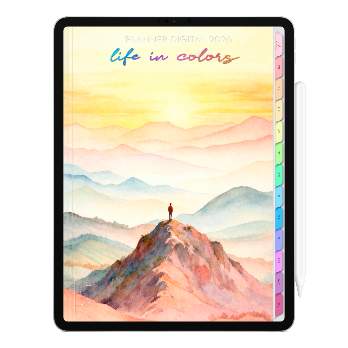 Planner Digital 2026 Vertical Life In Colors Despertar Espiritual pt-BR • Para iPad e Tablet Android • Download Imediato