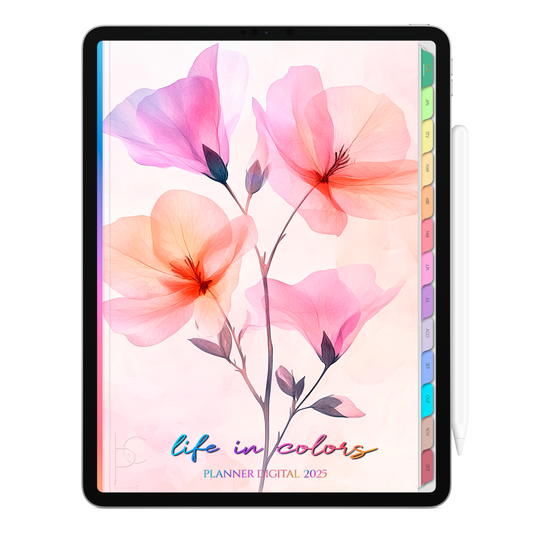 Planner Digital Vertical Life In Colors 2025 Arte e Alma pt-BR • Para iPad e Tablet Android • Download Imediato