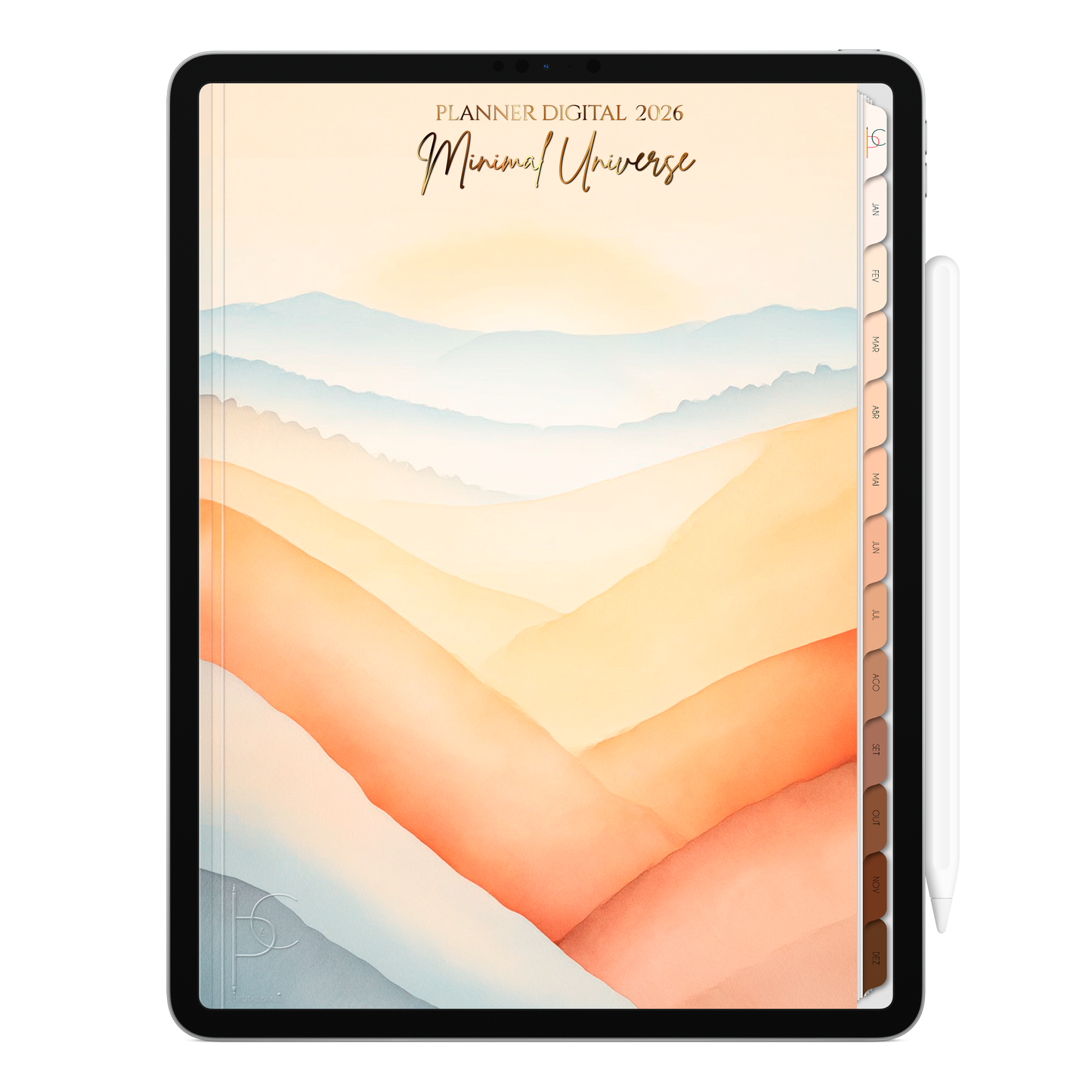 Planner Digital 2026 Vertical Minimal Universe Horizonte Interno pt-BR • Para iPad e Tablet Android • Download Imediato