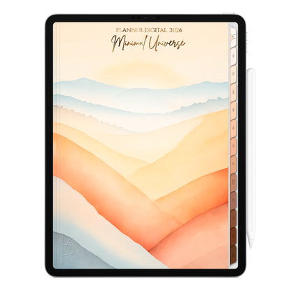 Planner Digital 2026 Vertical Minimal Universe Horizonte Interno pt-BR • Para iPad e Tablet Android • Download Imediato