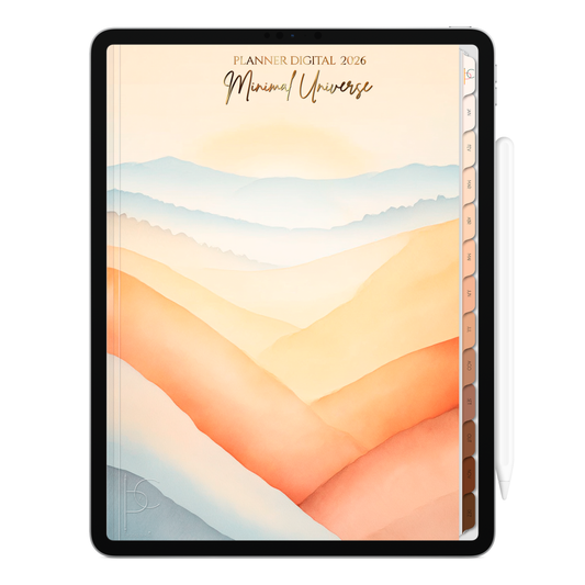 Planner Digital 2026 Vertical Minimal Universe Horizonte Interno pt-BR • Para iPad e Tablet Android • Download Imediato