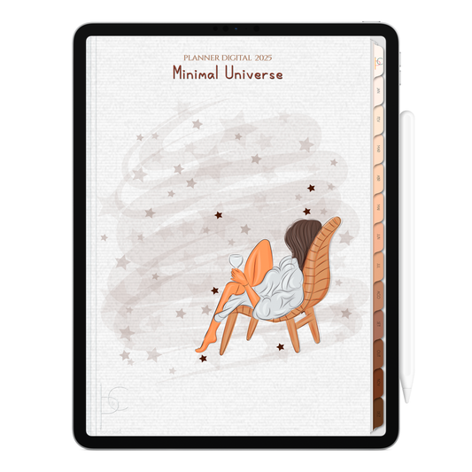 Planner Digital Vertical Minimal Universe 2025 Natureza Inebriante pt-BR • Para iPad e Tablet Android • Download Imediato