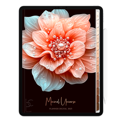 Planner Digital Vertical Minimal Universe 2025 Espiral Sublime pt-BR • Para iPad e Tablet Android • Download Imediato